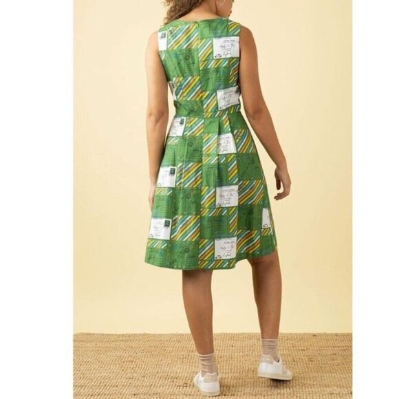 Emily & Fin Dress Sz XXS Green White Fit & Flare Cosplay Twee Preppy New - Picture 3 of 10